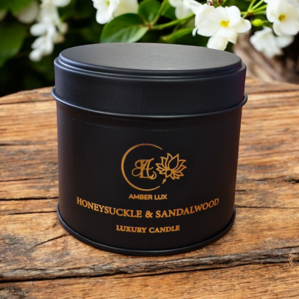 Honeysuckle & Sandalwood Tin Candle - Image 2